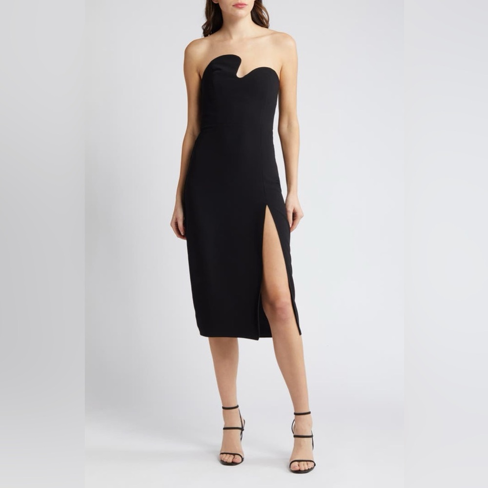 Puzzle Strapless Midi Dress